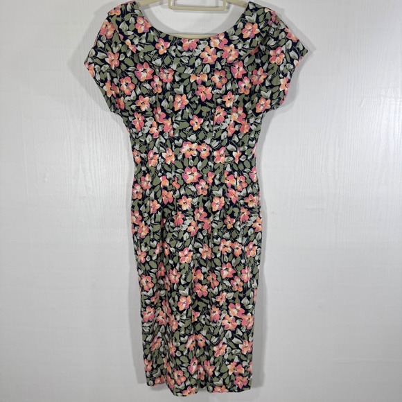 Maggy London Vintage Floral Midi Dress Size 8 Multicolor Botanical Garden - Picture 5 of 13